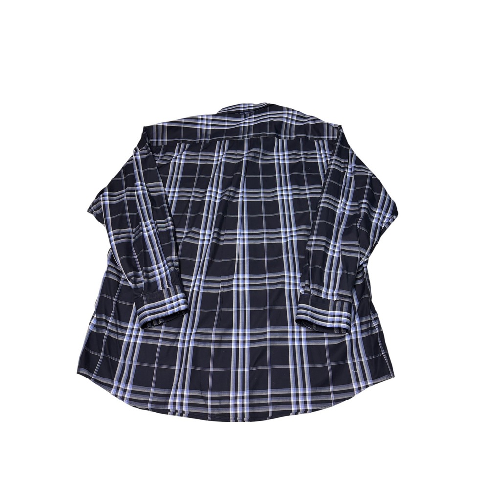 Burberry London Mens XXL Navy Blue Plaid Button Down Shirt Made in USA Cotton - Picture 7 of 11